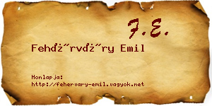 Fehérváry Emil névjegykártya
